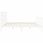 vidaXL Cadre de lit avec tête de lit blanc 200x200 cm bois massif