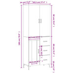 vidaXL Buffet haut Chêne fumé 69 5x34x180 cm Bois d'ingénierie
