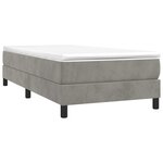 vidaXL Sommier à lattes de lit et matelas Gris clair 90x200 cm Velours