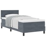 Lit box spring vidaXL avec matelas gris foncé 90x200 cm en velours