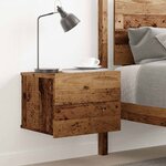 vidaXL Table de chevet murale vieux bois 40x32x30 cm