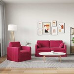 vidaXL Canapé 2 Pièces Bordeaux 158 x 78 x 80 cm Velours