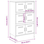 vidaXL Buffet haut blanc 68x39x113 cm acier