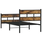 vidaXL Cadre de lit en métal sans matelas chêne fumé 100x190 cm