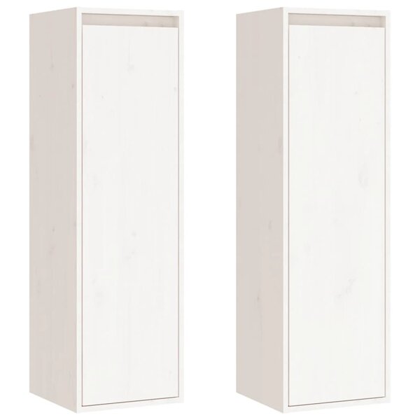 vidaXL Armoires murales 2 Pièces Blanc 30x30x100 cm Bois de pin massif