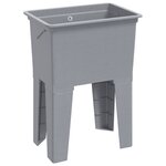 vidaXL Bac à linge gris 59x41x75 cm résine