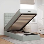 vidaXL Cadre de lit ottoman et matelas gris clair 100x200 cm velours