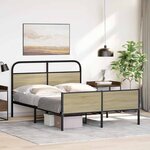 vidaXL Cadre de lit sans matelas 120x190 cm cm chêne sonoma