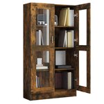 vidaXL Armoire à vitrine Chêne fumé 82 5x30 5x150 cm Bois d'ingénierie