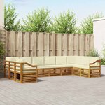 vidaXL Ensemble de canapé d'angle avec coussin 10 Pièces Naturel et Crème