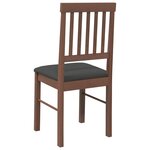 vidaXL Chaises à manger coussins 2 Pièces marron bois massif caoutchouc