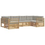 vidaXL Ensemble de canapés d'extérieur 6 pc Blanc et gris clair