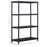 vidaXL Étagères de rangement 2 Pièces Noir 220 kg 90x40x138 cm Plastique