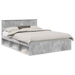 vidaXL Cadre de lit Gris Béton 150 x 200 cm Pin massif
