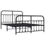 vidaXL Cadre de lit métal avec tête de lit/pied de lit noir 140x190 cm