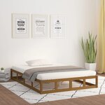 vidaXL Cadre de lit Marron miel 200x200 cm Bois massif