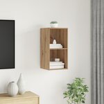 vidaXL Meuble TV mural Montage mural chêne artisanal 37 x 37 x 72 cm