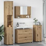 vidaXL Ensemble de mobilier de salle de bain 4 Pièces chêne artisanal