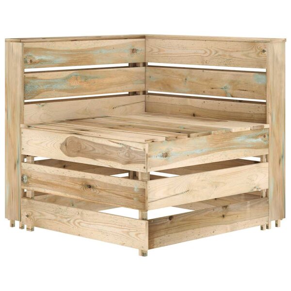 vidaXL Canapé palette d'angle de jardin bois de pin imprégné