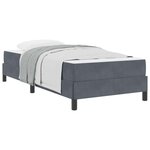 vidaXL Lit à ressorts avec matelas Gris foncé 100 x 200 cm tissu