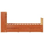 vidaXL Lit bibliothèque sans matelas cire marron 75x190 cm pin massif