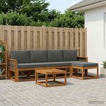 vidaXL Ensemble de canapés d'extérieur 6 Pièces Naturel et Anthracite