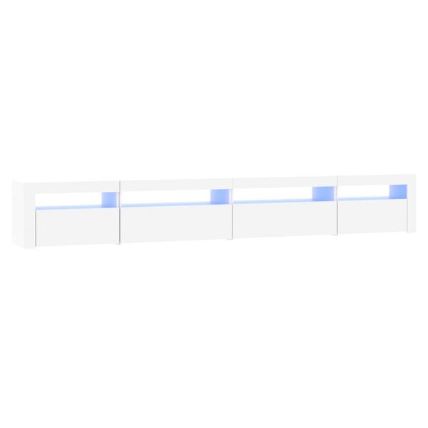 vidaXL Meuble TV avec lumières LED Blanc 270x35x40 cm