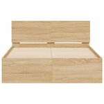 vidaXL Cadre de lit avec tête de lit et LED chêne sonoma 140x190 cm