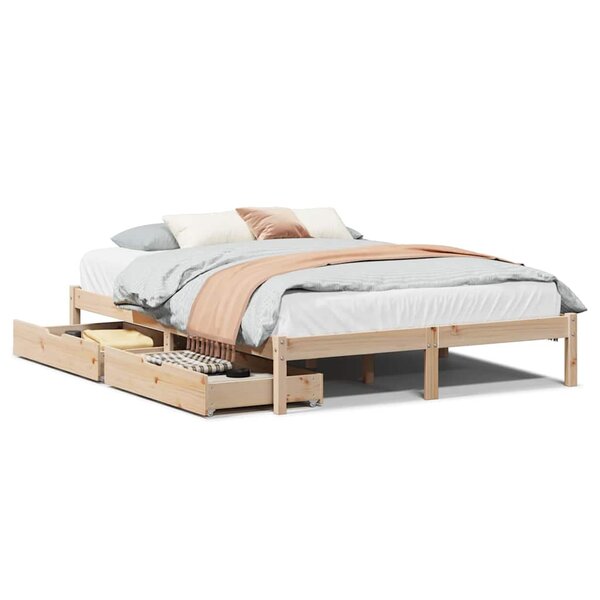vidaXL Cadre de lit sans matelas 135x190 cm bois de pin massif
