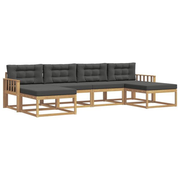 vidaXL Ensemble de canapés d'extérieur 6 pc Blanc et anthracite