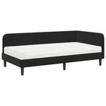 vidaXL Cadre de lit d'angle Noir 90 x 190 cm Velours