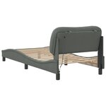 vidaXL Cadre de lit avec LED sans matelas gris foncé 90x200 cm tissu