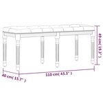 vidaXL Banc Gris foncé 110x40x49 cm Velours