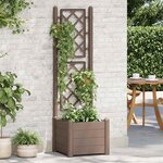 vidaXL Jardinière avec treillis 43x43x142 cm PP Moka