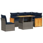 vidaXL Salon de jardin avec coussins 6 Pièces beige résine tressée