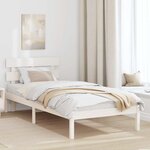 vidaXL Cadre de Lit avec Tête de Lit Blanc 80x200 cm Bois Massif de Pin