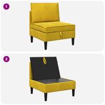 vidaXL Canapé moyen avec rangement Jaune Velours