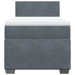 vidaXL Sommier à lattes de lit et matelas Gris foncé 90x190 cm Velours
