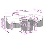 vidaXL Salle à manger jardin 7 pièces avec coussins gris poly rattan
