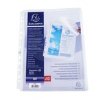 Sachet de 10 pochettes à soufflet avec rabat - polypropylène 20/100e - A4 - Cristal x 5 EXACOMPTA