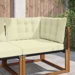 vidaXL Coussin de canapé d'extérieur 3 Pièces Crème Polyester