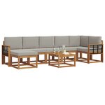 vidaXL Ensemble de canapés d'extérieur 8 Pièces Gris Naturel et Clair
