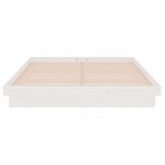 vidaXL Cadre de lit sans matelas blanc bois massif