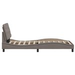 vidaXL Cadre de lit avec LED sans matelas taupe 90x200 cm tissu