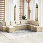vidaXL Ensemble de canapé de jardin 8 Pièces Beige 319 x 209 x 85 cm