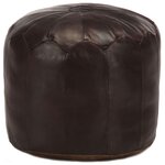 vidaXL Pouf 40 x 35 cm Marron foncé Cuir véritable de chèvre