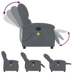 vidaXL Fauteuil de massage inclinable gris foncé velours