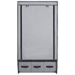 vidaXL Garde-robe Gris 87 x 49 x 159 cm Tissu