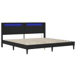 vidaXL Cadre de lit avec bandes LED Noir 180 x 200 cm Simili cuir