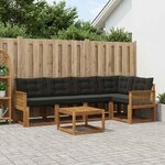 vidaXL Ensemble de canapés d'extérieur 6 pc Naturel et noir